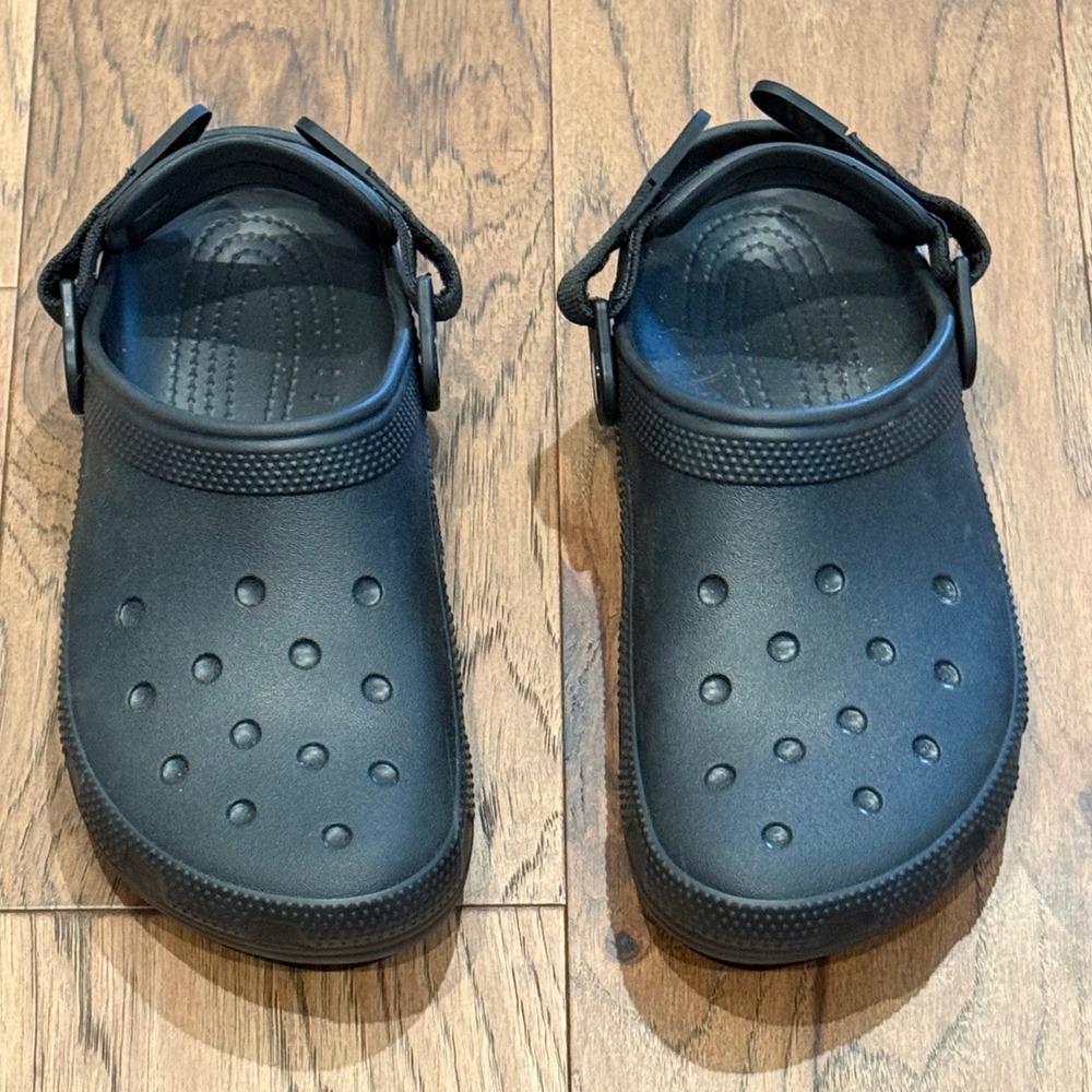 Crocs Classic All-Terrain Clogs Black Adjustable Strap Mens 8 Womens‎ 10 206340